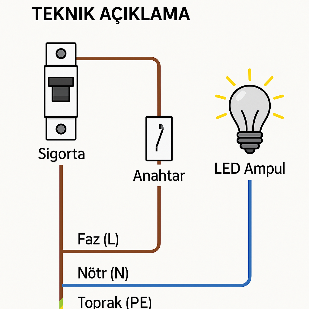 İstanbul elektrikçi Aydınlatma Devresi Bağlantı Şeması Teknik Açıklama aydinlatma devresi baglanti semasi teknik aciklama