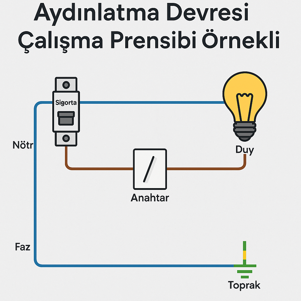 İstanbul elektrikçi Aydınlatma Devresi Çalışma Prensibi Örnekli Aydınlatma devresi çalışma prensibi örnekli şematik diyagram