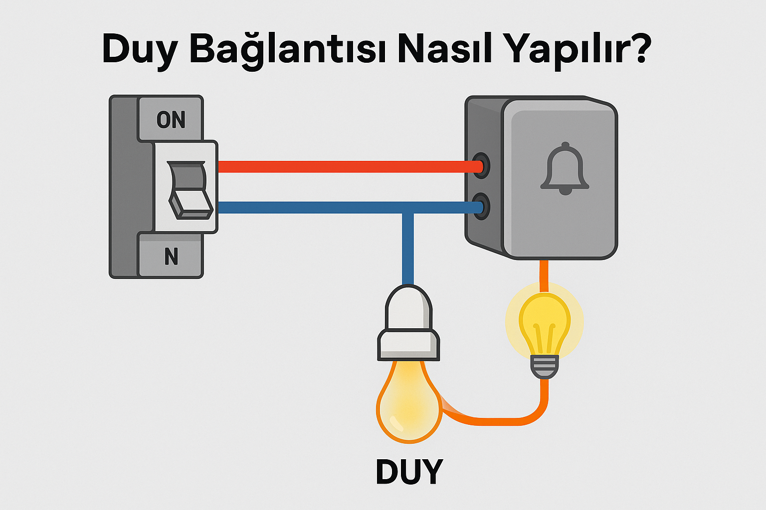 İstanbul elektrikçi Duy bağlantısı nasıl yapılır? elektrik devresinde duy baglantisi semasi