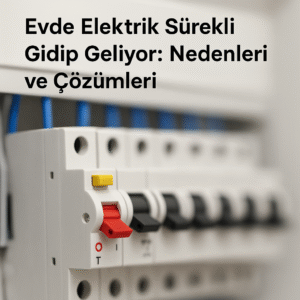 İstanbul elektrikçi Evde Elektrik Sürekli Gidip Geliyor: Nedenleri ve Çözümleri Evde elektrik kesintisi sorununu gösteren sigorta kutusu ve kaçak akım rölesi detayı