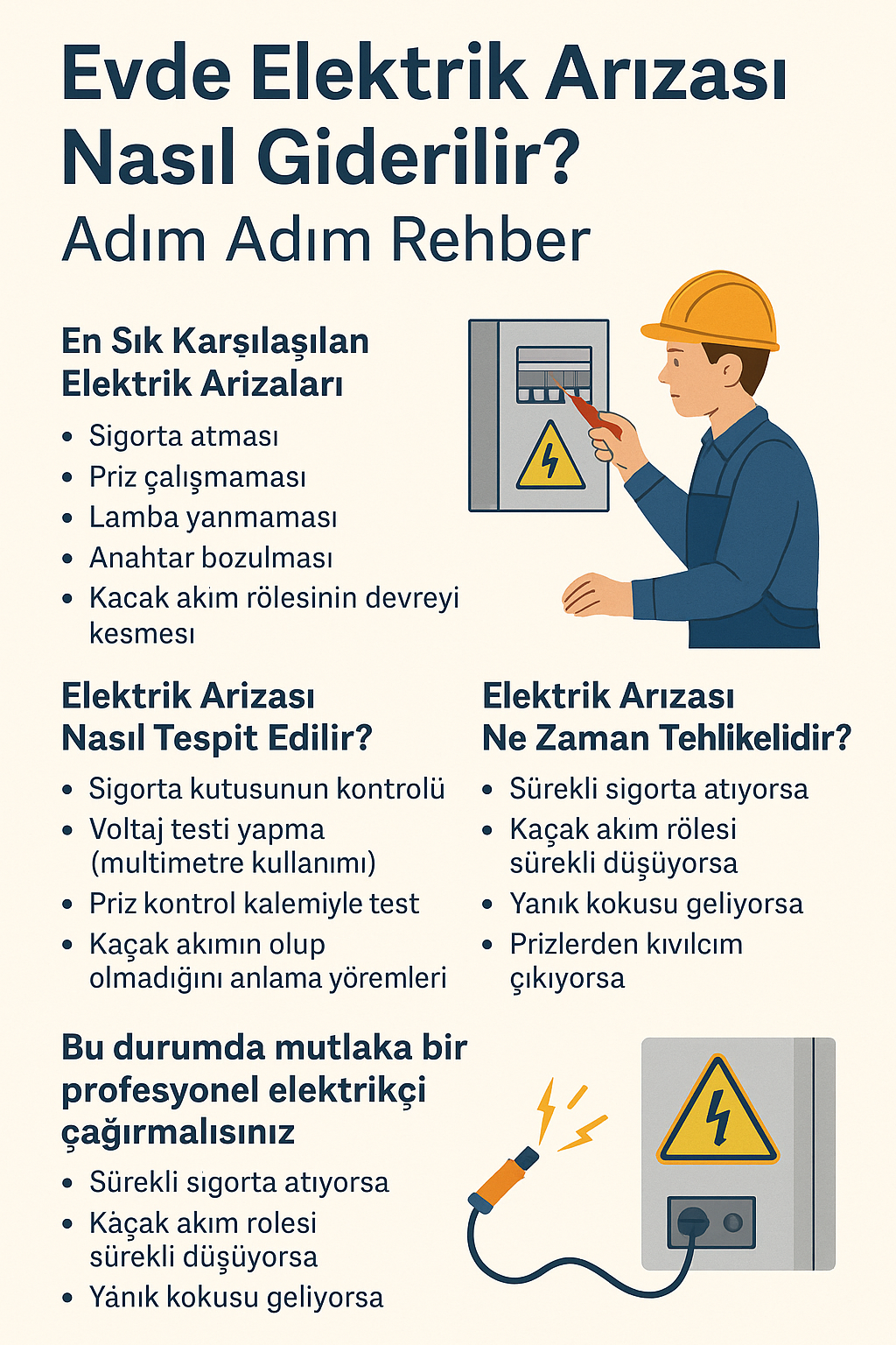 Elektrik panosu üzerinde çalışan koruyucu eldivenli bir elektrikçi.