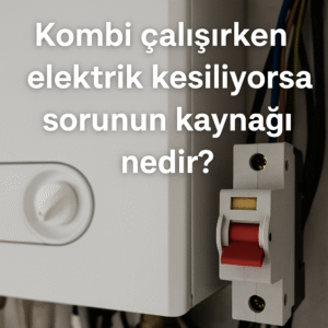 İstanbul elektrikçi Kombi çalışırken elektrik kesiliyorsa sorunun kaynağı nedir? Kombi yanında bulunan elektrik sigortası ve renkli kablolarla birlikte RCD cihazı detaylı görünüm
