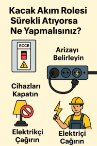 İstanbul elektrikçi Topraklama Nedir ve Neden Gereklidir? Topraklama sisteminin temel bileşenlerini gösteren Türkçe infografik – 3 Yıldız Elektrik