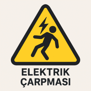 İstanbul elektrikçi ⚠️ Elektrik Çarpması Nedir ve Nasıl Korunulur? Elektrik çarpması uyarı işareti - insan figürü ve yıldırım simgesi