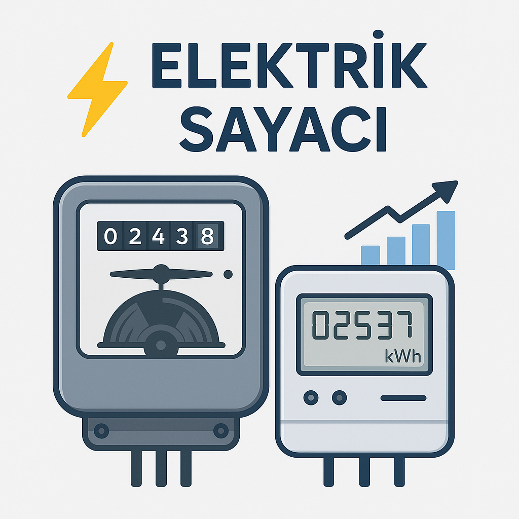 İstanbul elektrikçi Elektrik Sayaçları Nedir ve Nasıl Çalışır? Elektrik sayacı görseli - mekanik ve dijital sayaç örnekleriyle elektrik tüketim ölçümü
